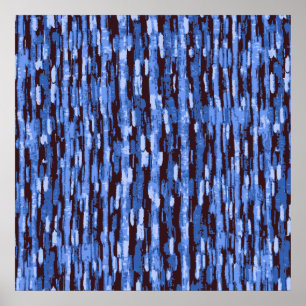 Square Blue & Black Camouflage Background Poster