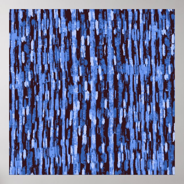 Square Blue & Black Camouflage Background Poster (Devant)