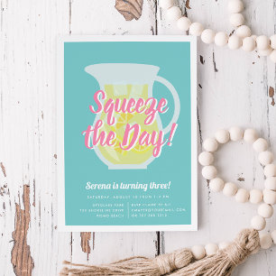 Squeeze the Day Lemonade Birthday Party Invitation