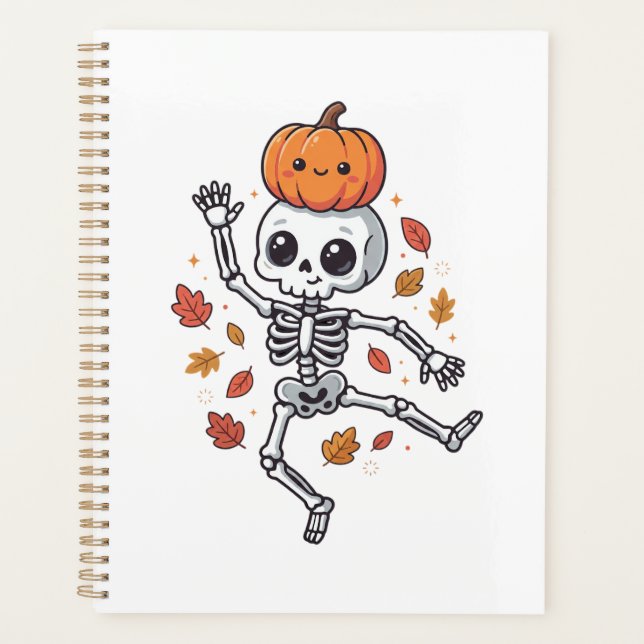 Squelette dansant Halloween mignon avec tête de ci (Devant)