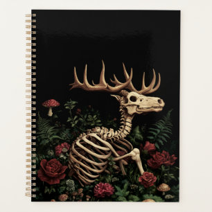 Squelette de cerf mystique gothique floral