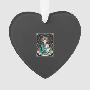 Squelette de Dame aux Chats Tarot Floral Gothique