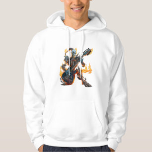 squelette de feu avec guitare et Sweat - shirt à c