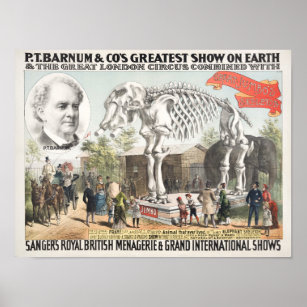 Squelette de Great Jumbo - Poster du cirque de P.T