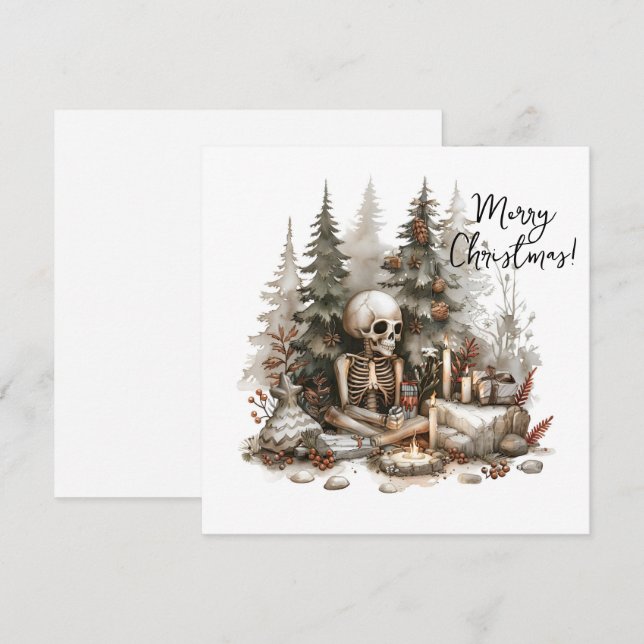 Squelette de Noël avec arbre de Noël (Devant / Derrière)