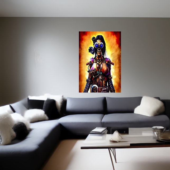 Squelette de portrait steampunk | AI Art Poster (Créateur téléchargé)