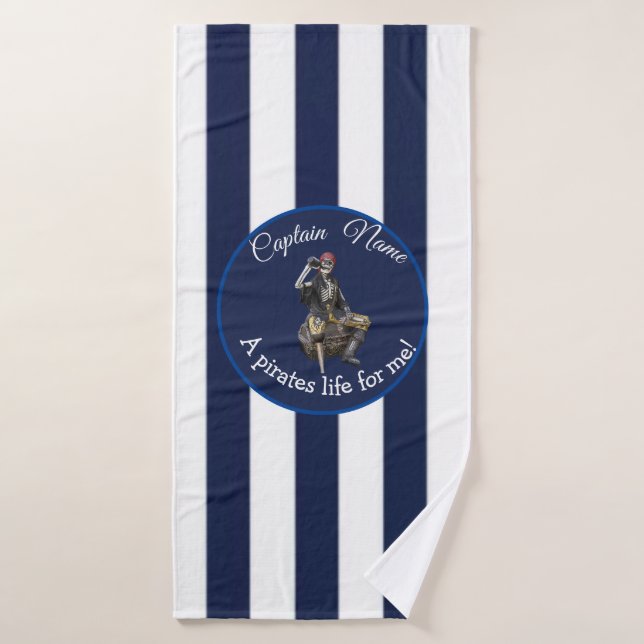 Squelette de rhum nautique Pirate (Serviette de bain)