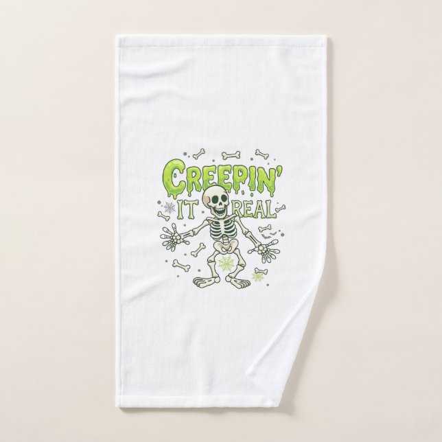 Squelette de véritable araignée d'Halloween de cré (Serviette à main)