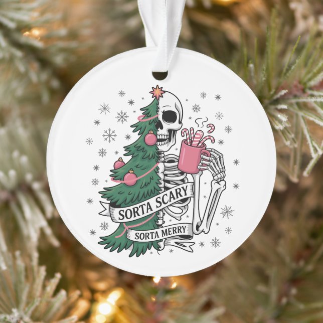 Squelette drôle de Noël un peu joyeux un peu effra (Arbre)