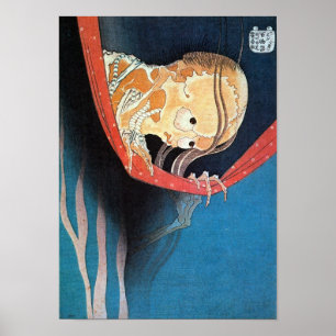 Squelette Fantôme, Affiche Hokusai