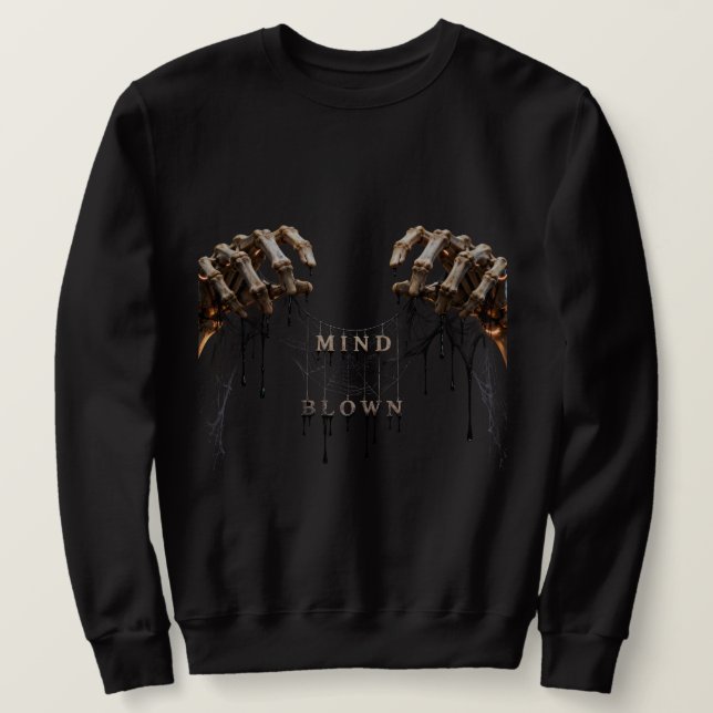 Squelette gothique de sweat à capuche Mind Blown (Design devant)