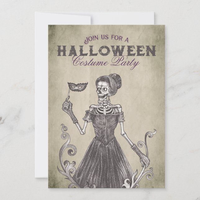 Squelette Halloween Fête Invitation (Devant)