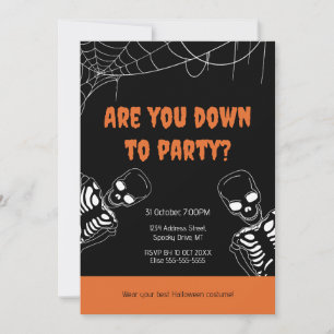 Squelette Halloween Invitation de la fête des adul