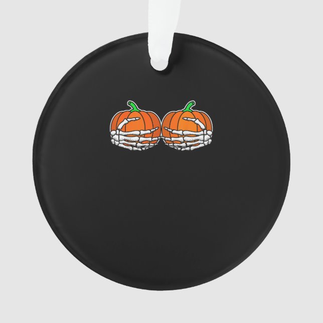 Squelette Main sur la poitrine Citrouille Hallowee (devant)