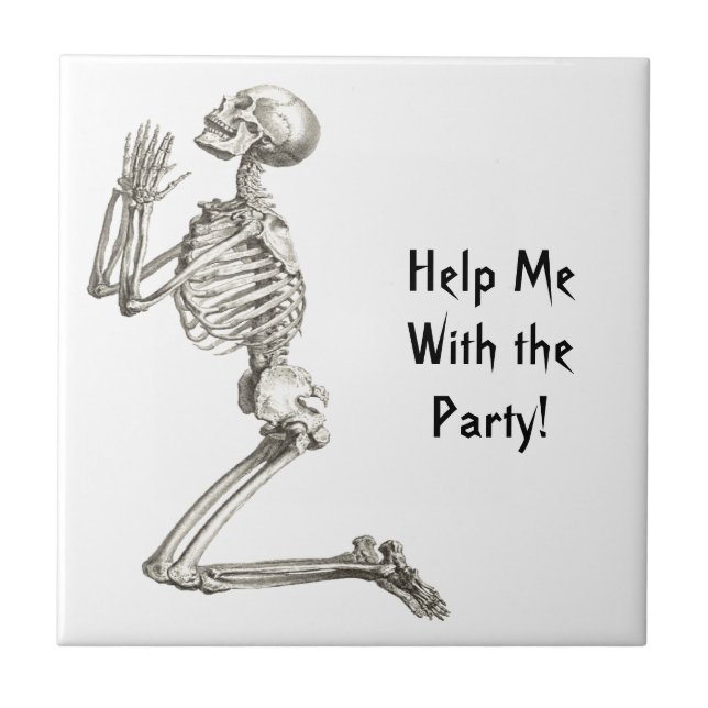 Squelette priant Carreau d'Halloween (Devant)