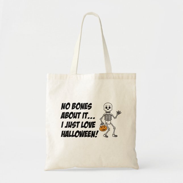 Squelette Pun Dessin Ou Traite Sac Halloween (Devant)