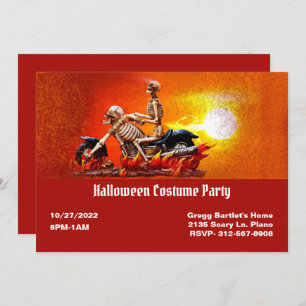 Squelette Sur Moto Halloween Invitation