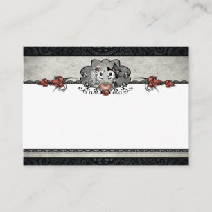 Squelettes mariages Noir & Gris BLANC Cartes de pr