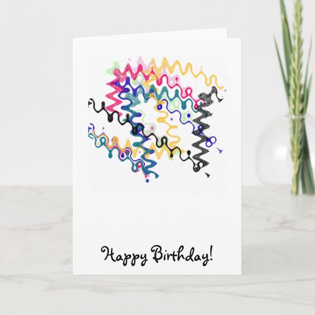 Squiggle Zigzags Bonne carte d'anniversaire (Devant)