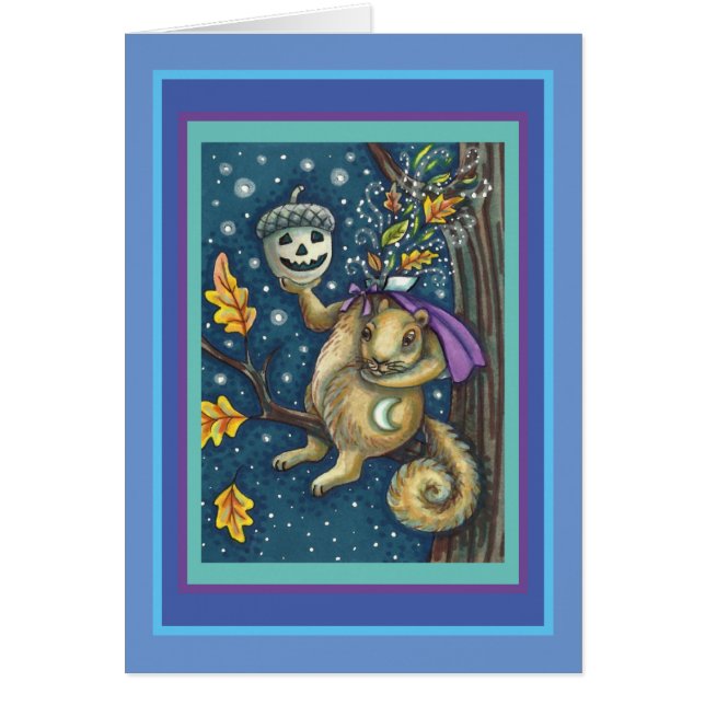 SQUIRREL DE SOMMEIL HOLLOW, FUNNY HALLOWEEN CARTE (Devant)
