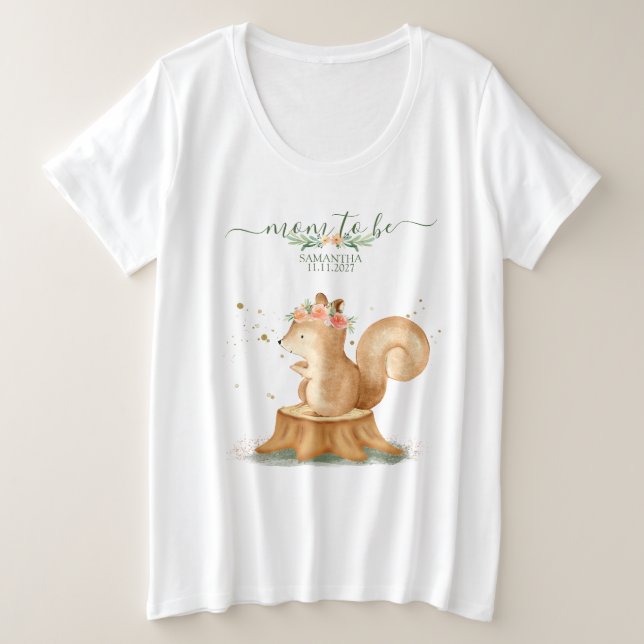 Squirrel Family wildlife baby MOM TO BE (Design devant)