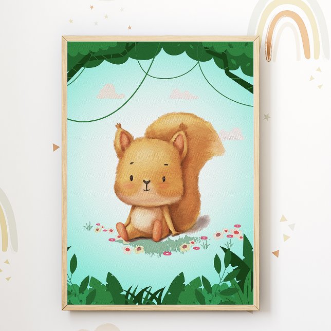 Squirrel Nursery Print Animal Kids Room Poster (Créateur téléchargé)