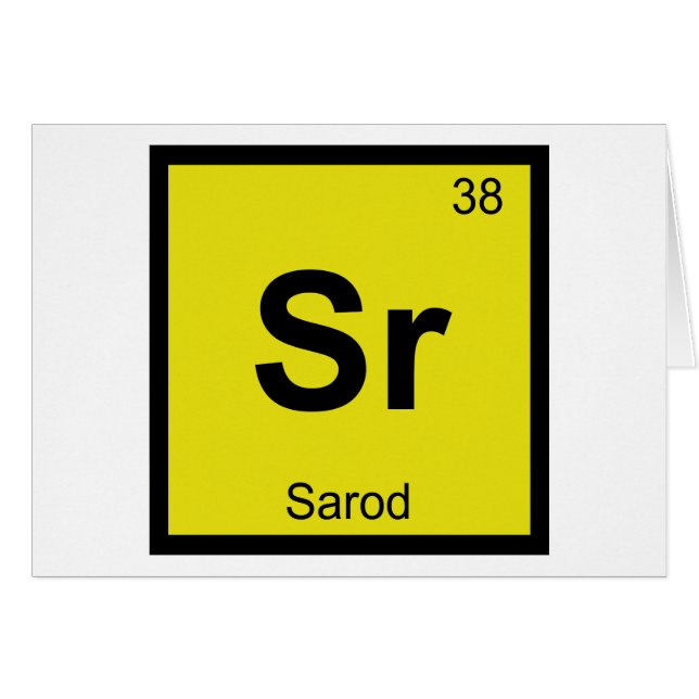 Sr - Sarod Musique Chimie Symbole du tableau pério (Devant horizontal)