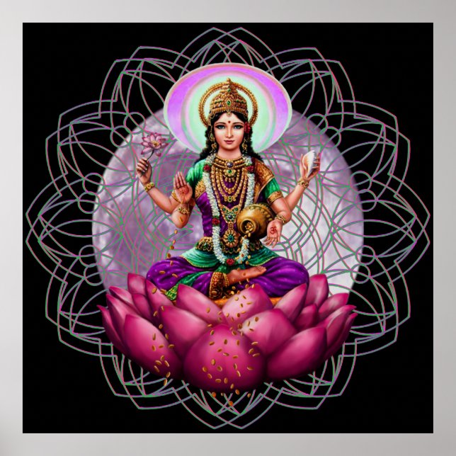 Sri Lakshmi / Laxmi Divine Large poster print (Devant)