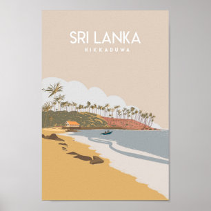 Sri lanka Affiche de voyage Hikkaduwa