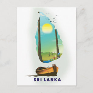 Sri Lanka Carte illustrée affiche touristique.