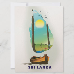 Sri Lanka carte illustrée affiche touristique.