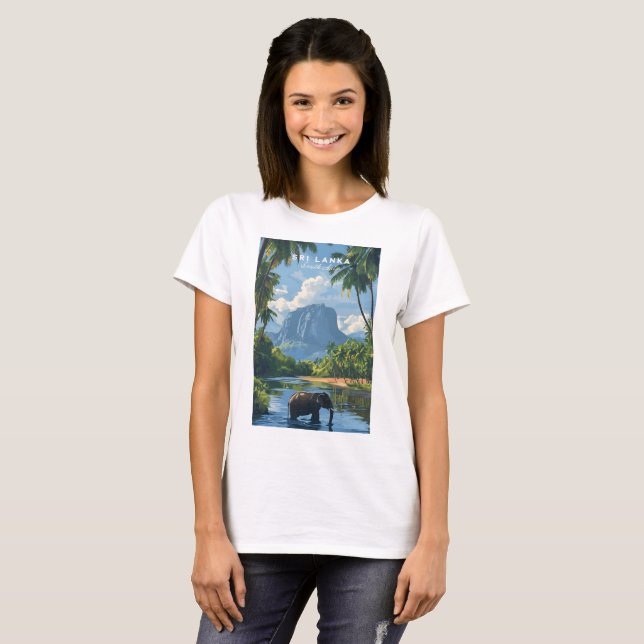 Sri Lanka Elephant River Jungle T-Shirt for Women (Devant entier)