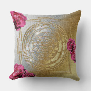 SRI YANTRA et le parfum du Rose II - Coussin