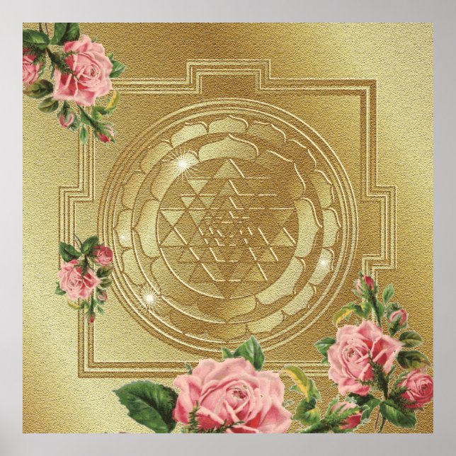 SRI YANTRA et le parfum du Rose - Poster (Devant)
