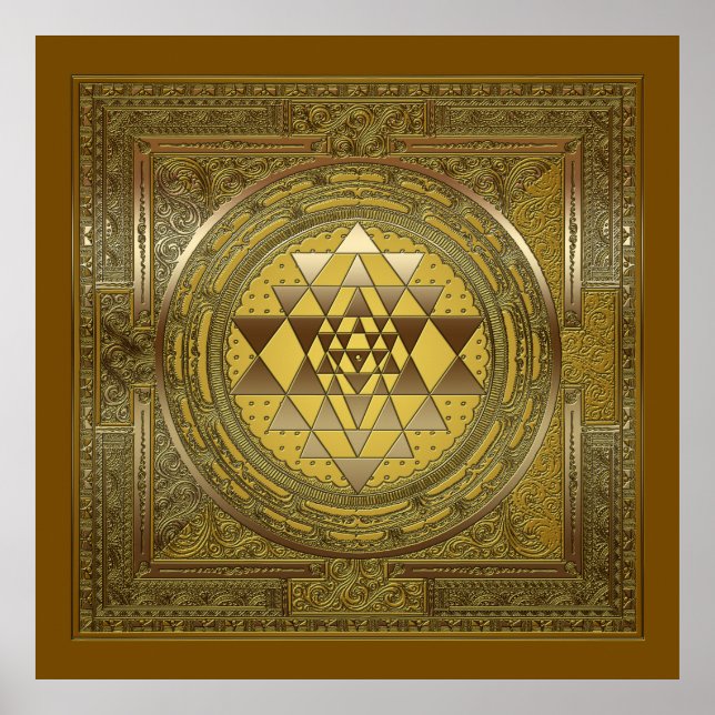 Sri Yantra Gold - Poster (Devant)
