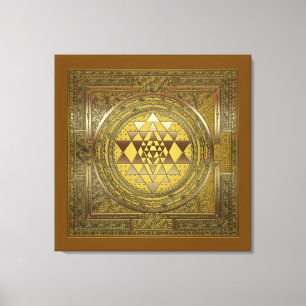 Sri Yantra Gold - Toile Enveloppée