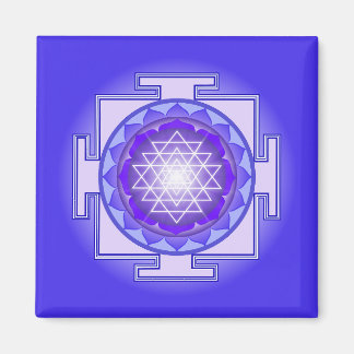 Sri Yantra Mandala Purple and Blue Magnet