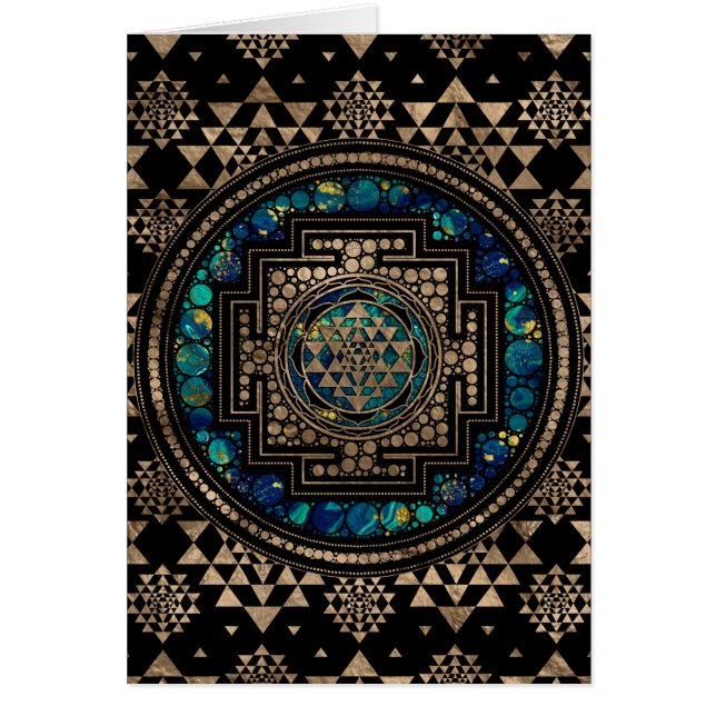 Sri Yantra/marbre et or de Sri Chakra (Devant)