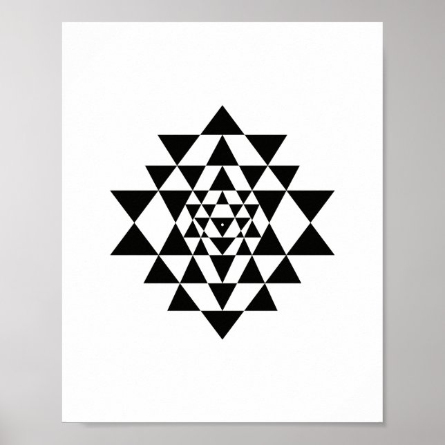 Sri Yantra Sacred Geometry Wall Art Poster (Devant)