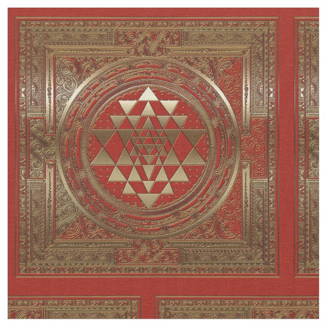 Sri Yantra - Tissu de coton (Fermer)