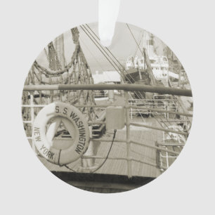 SS Washington Luxury Liner Cruise Ship 1930's Deck