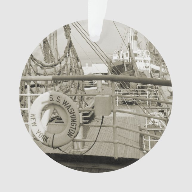 SS Washington Luxury Liner Cruise Ship 1930's Deck (devant)