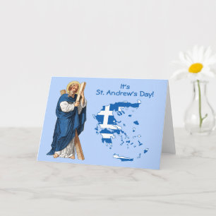 St. Andrew avec Drapeau Carte de la Grèce Fête Car