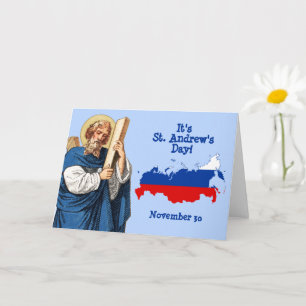 St. Andrew avec Drapeau Carte de la Russie Fête Ca
