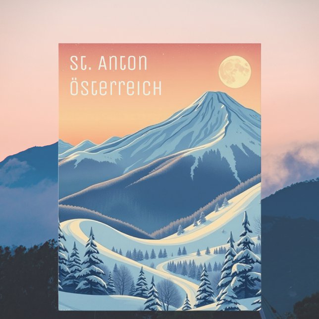 St. Anton Autriche Europe vacances ski Carte posta (Créateur téléchargé)
