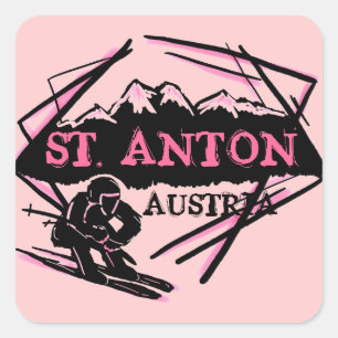 St. Anton Autriche logo rose logo autocollants