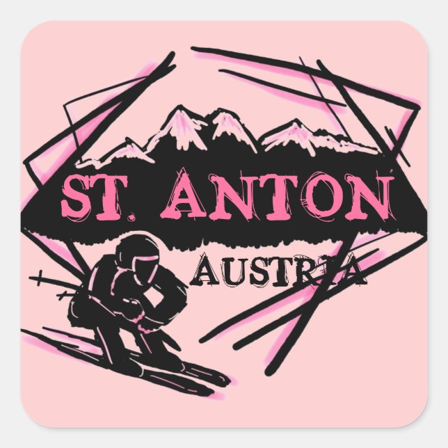 St. Anton Autriche logo rose logo autocollants (Devant)