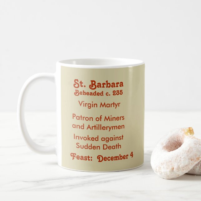 St. Barbara (BK 001) Mug de café 1c (Avec donut)