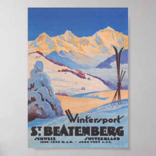 St. Beatenberg, Suisse Poster Vintage voyage