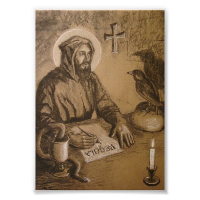 St. Benedict, Impression photo 5"x7" (Devant)